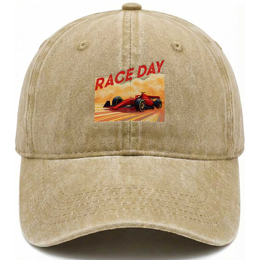 Vintage Racing Formula Car Washed Cotton Baseball Cap TS14 Washed Cap Universal Fit Khaki Print Your Wear