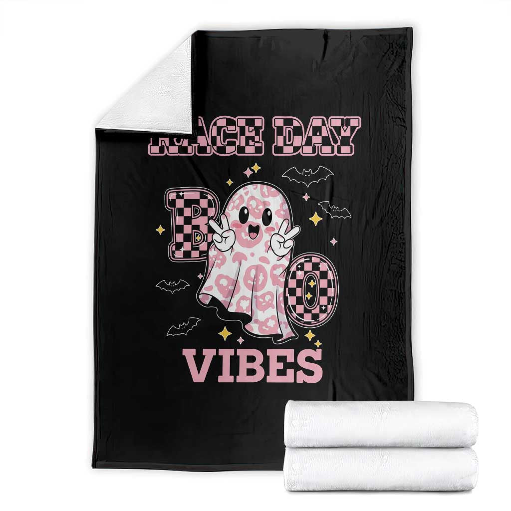 Race Car Halloween Throw Blanket Boo Checkered Coquette Bow TS14 Black Print Your Wear