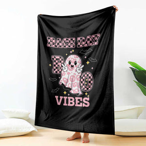 Race Car Halloween Throw Blanket Boo Checkered Coquette Bow TS14 Print Your Wear