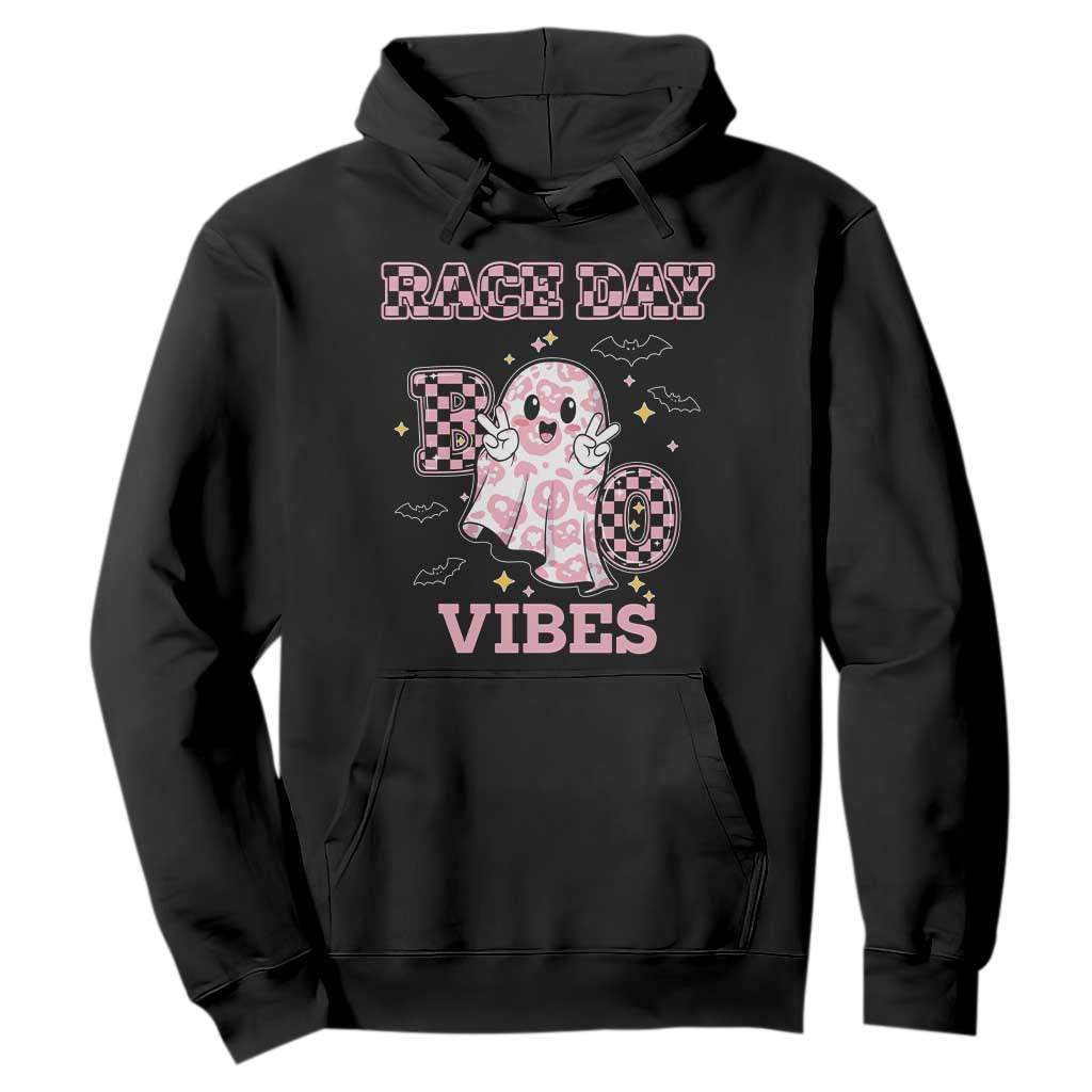 Race Car Halloween Hoodie Boo Checkered Coquette Bow TS14 Black Print Your Wear