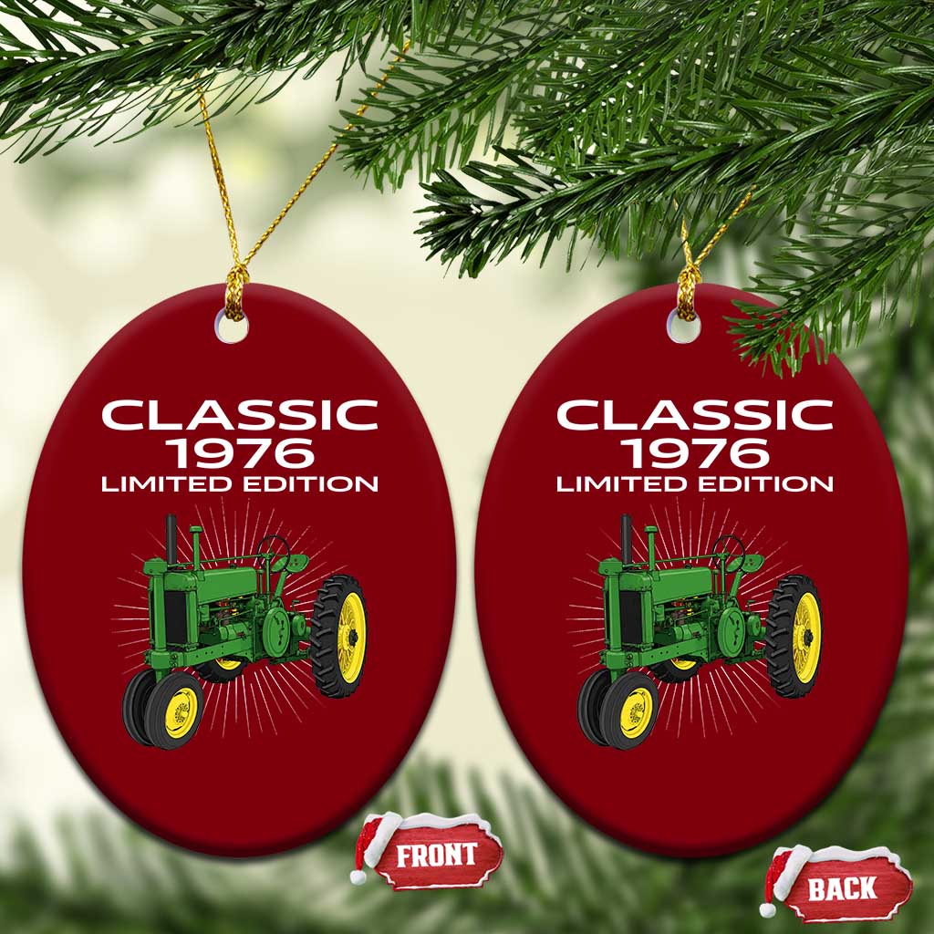 50th Birthday 1976 Limited Edition Classic Farm Tractor Ceramic Ornament