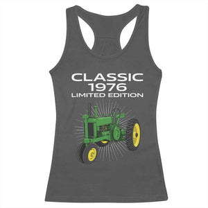 50th Birthday 1976 Limited Edition Classic Farm Tractor Racerback Tank Top