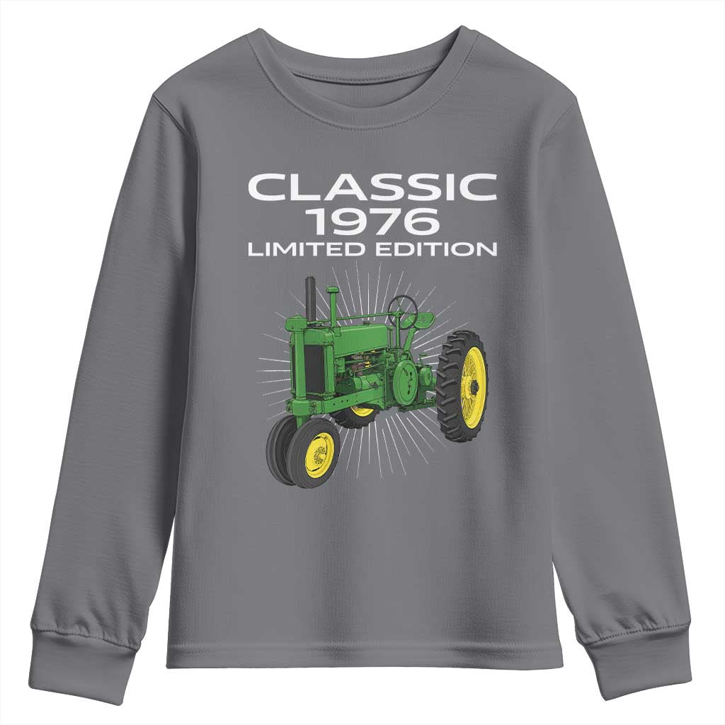 50th Birthday 1976 Limited Edition Classic Farm Tractor Youth Sweatshirt