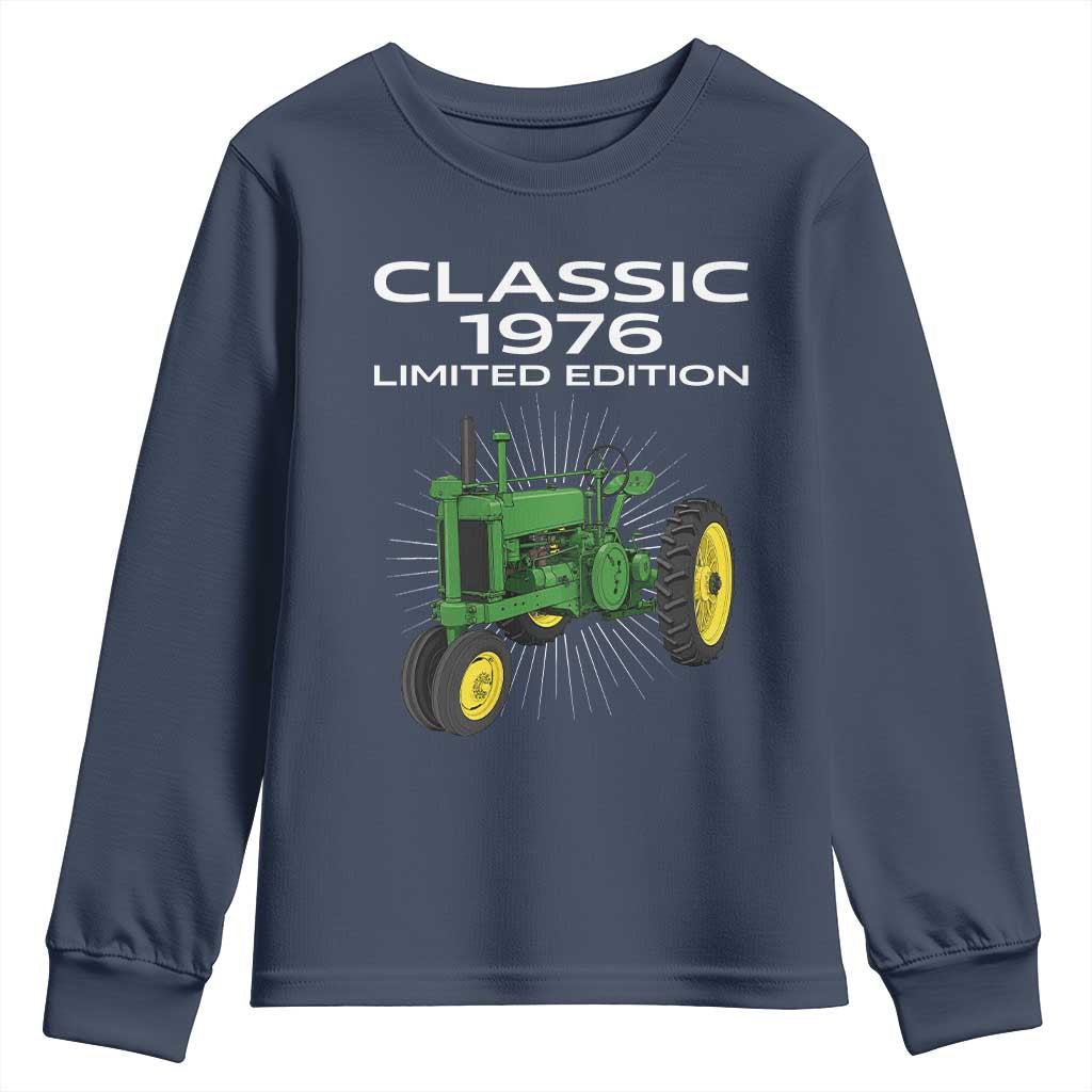 50th Birthday 1976 Limited Edition Classic Farm Tractor Youth Sweatshirt