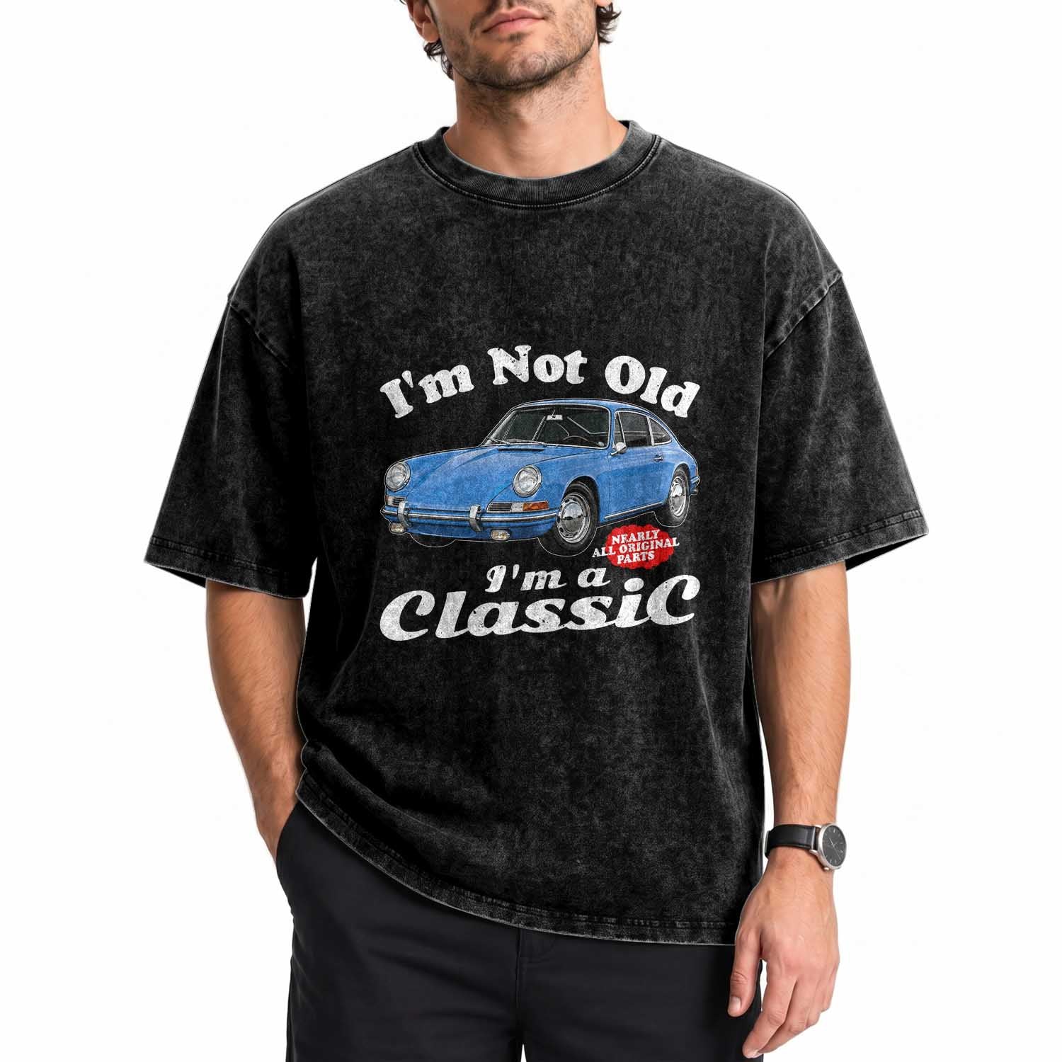 I'm Not Old I'm A Classic Washed Cotton T-Shirt Vintage 1963 Classic Sports Car