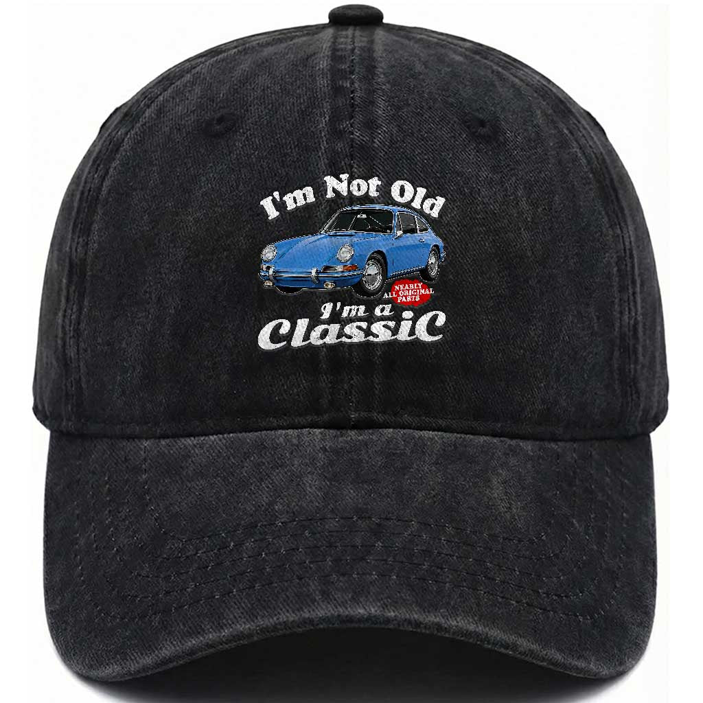 I'm Not Old I'm A Classic Washed Cotton Baseball Cap Vintage 1963 Classic Sports Car