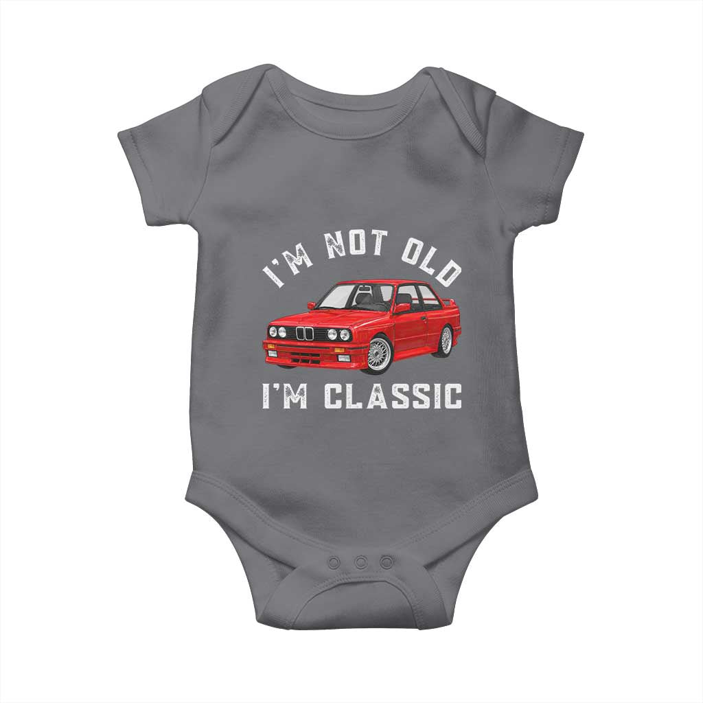 I'm Not Old I'm A Classic Baby Onesie Vintage 1986 Classic German Performance Car