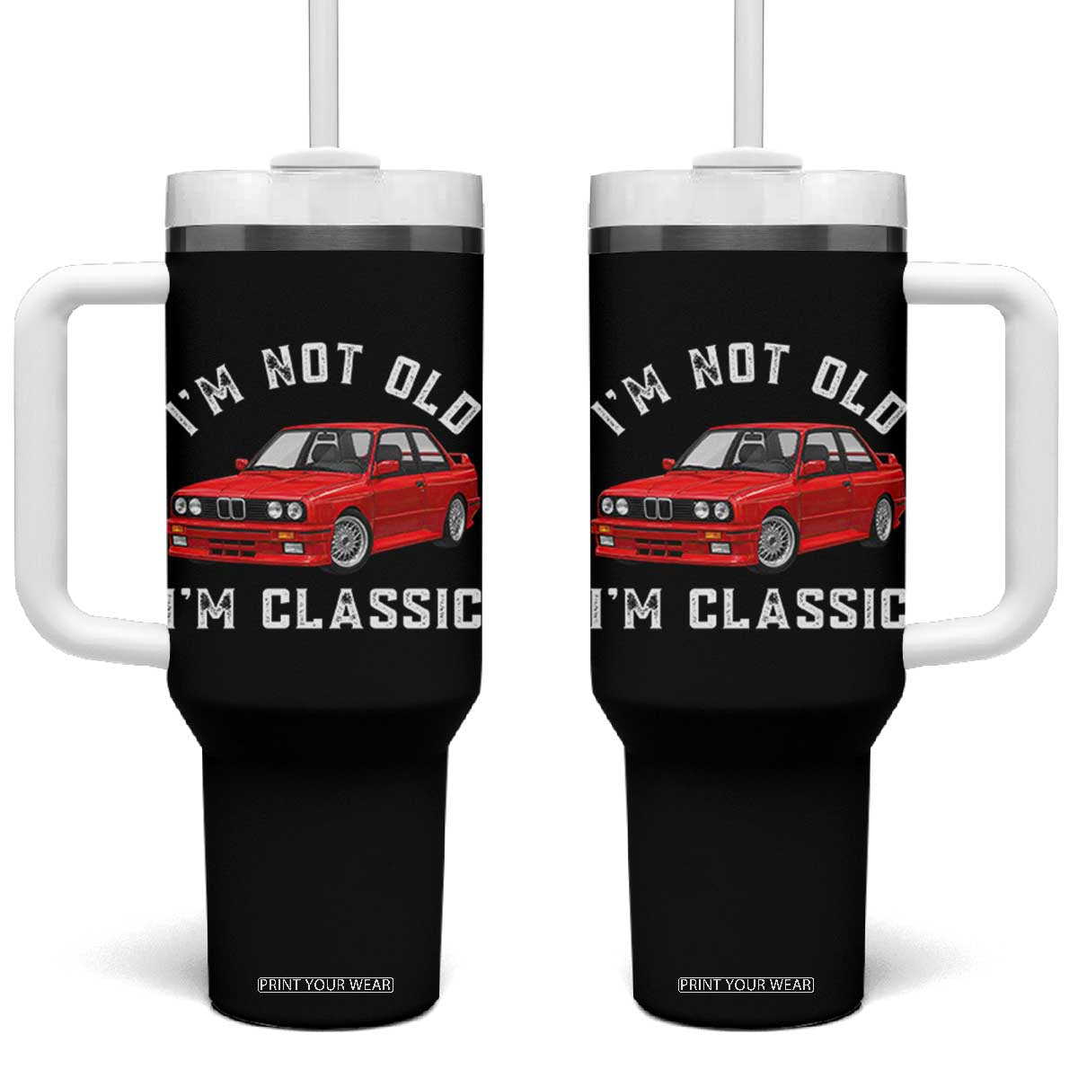 I'm Not Old I'm A Classic Tumbler With Handle Vintage 1986 Classic German Performance Car