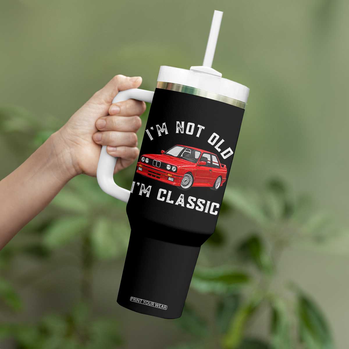 I'm Not Old I'm A Classic Tumbler With Handle Vintage 1986 Classic German Performance Car