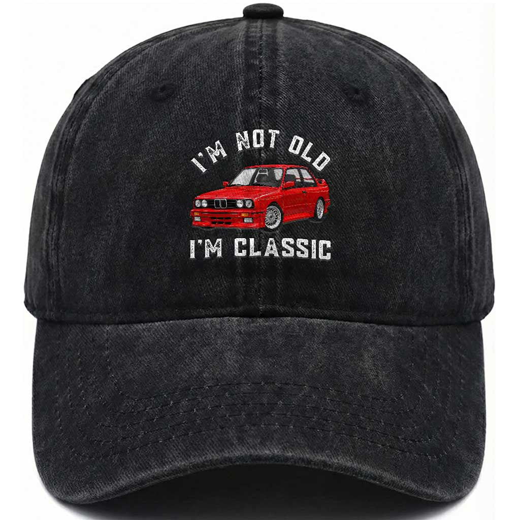 I'm Not Old I'm A Classic Washed Cotton Baseball Cap Vintage 1986 Classic German Performance Car