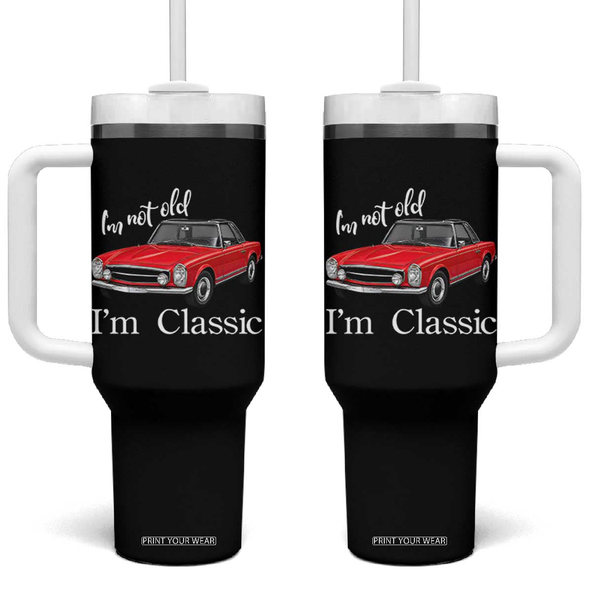 I'm Not Old I'm A Classic Tumbler With Handle Vintage 1963 Classic Luxury Roadster