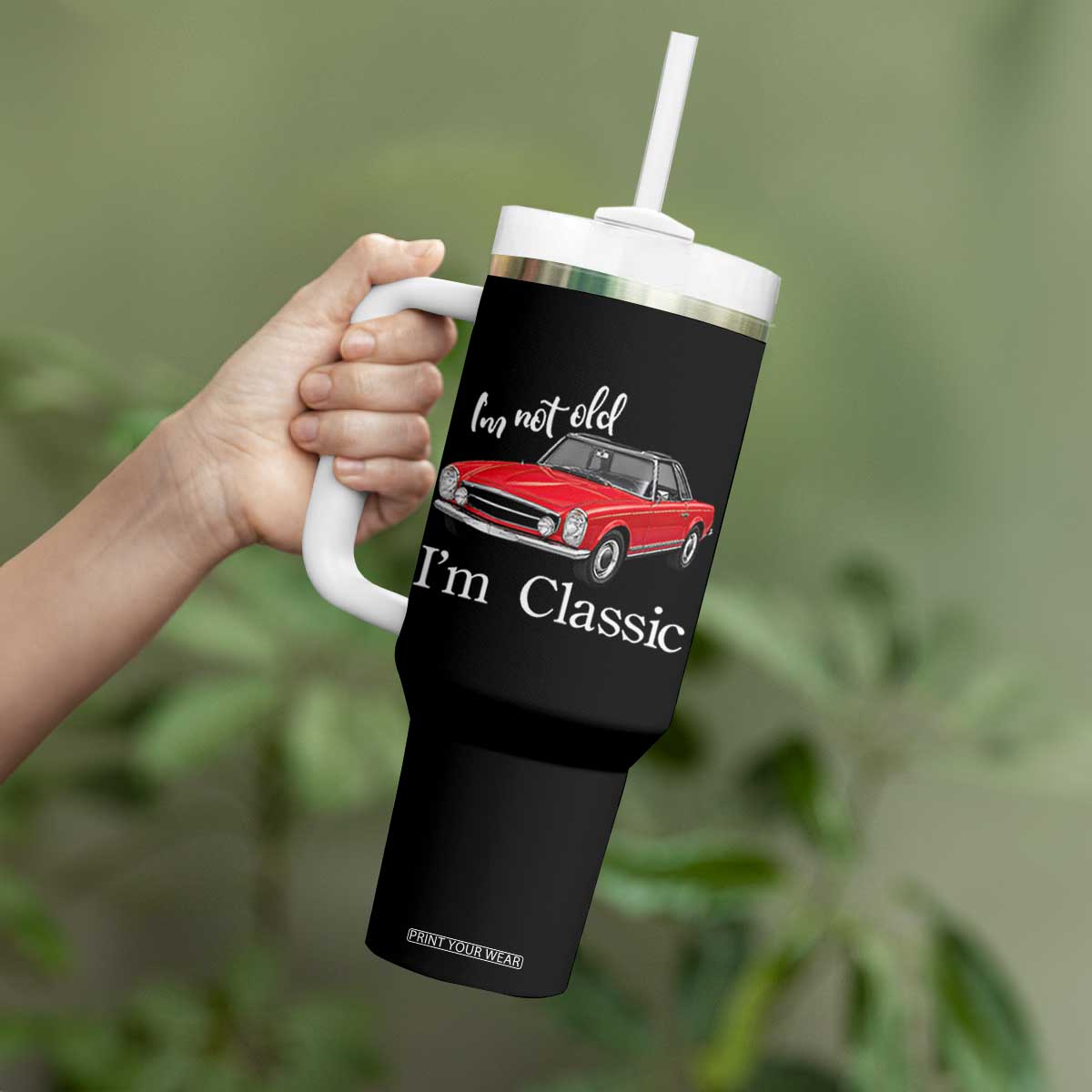 I'm Not Old I'm A Classic Tumbler With Handle Vintage 1963 Classic Luxury Roadster