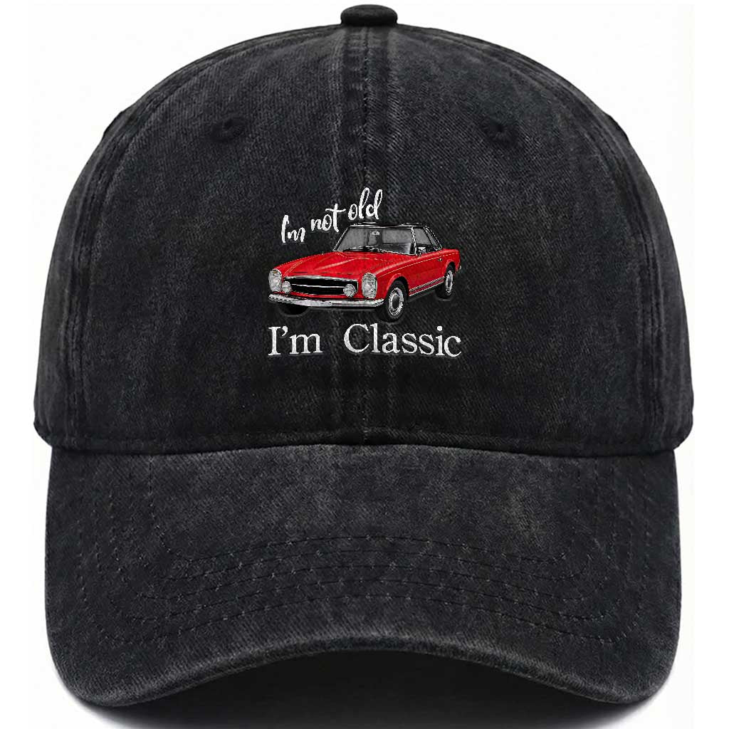 I'm Not Old I'm A Classic Washed Cotton Baseball Cap Vintage 1963 Classic Luxury Roadster