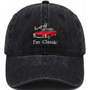 I'm Not Old I'm A Classic Washed Cotton Baseball Cap Vintage 1963 Classic Luxury Roadster