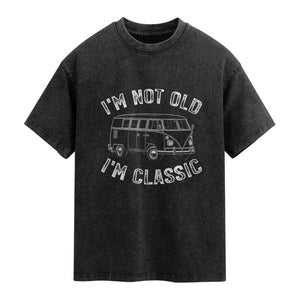 I'm Not Old I'm A Classic Washed Cotton T-Shirt Vintage 1967 Classic Microbus