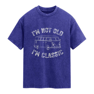 I'm Not Old I'm A Classic Washed Cotton T-Shirt Vintage 1967 Classic Microbus