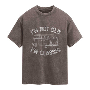 I'm Not Old I'm A Classic Washed Cotton T-Shirt Vintage 1967 Classic Microbus
