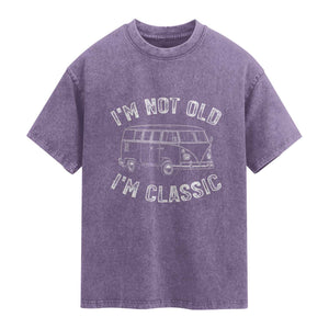 I'm Not Old I'm A Classic Washed Cotton T-Shirt Vintage 1967 Classic Microbus
