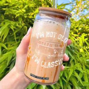 I'm Not Old I'm A Classic Glass Can Vintage 1967 Classic Microbus