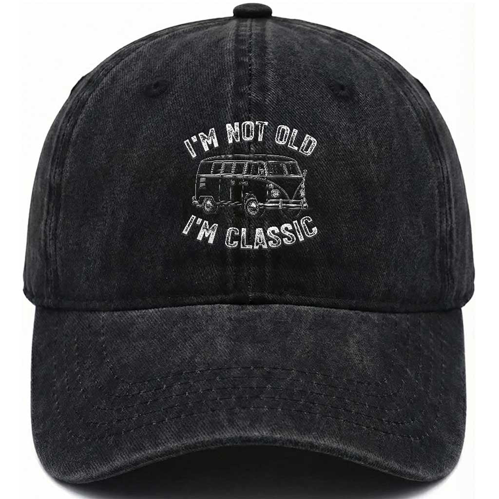 I'm Not Old I'm A Classic Washed Cotton Baseball Cap Vintage 1967 Classic Microbus