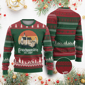 Neuschwanstein Castle Bavaria Germany Souvenir Memorabilia Ugly Christmas Sweater