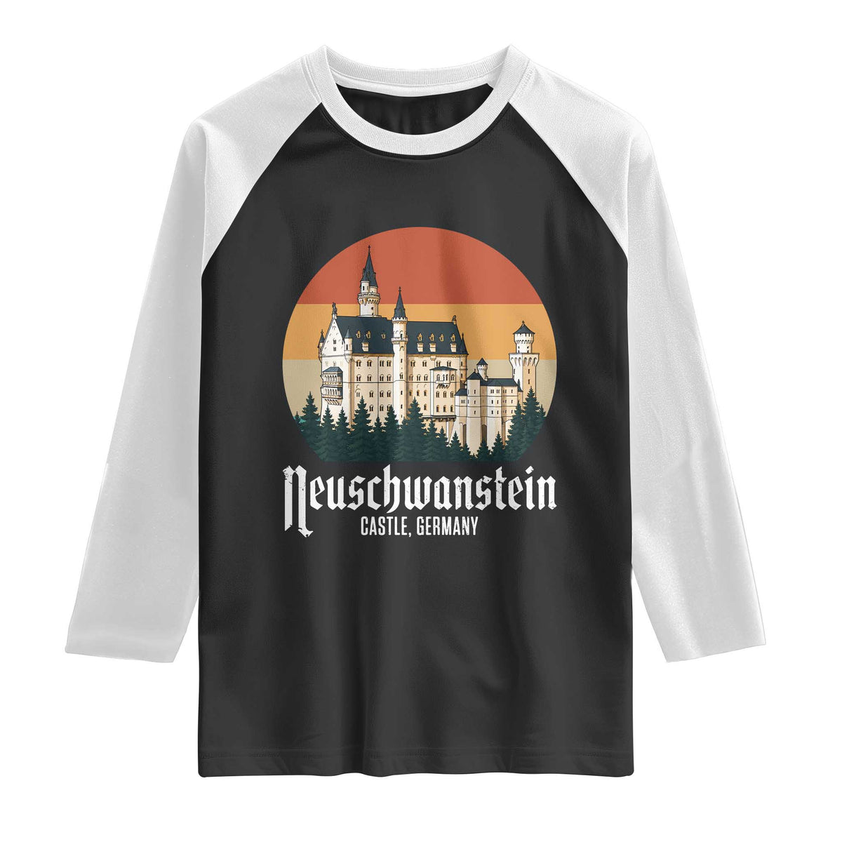 Neuschwanstein Castle Bavaria Germany Souvenir Memorabilia Raglan Shirt