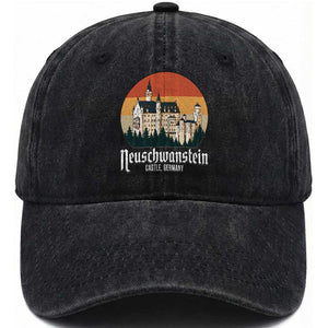 Neuschwanstein Castle Bavaria Germany Souvenir Memorabilia Washed Cotton Baseball Cap