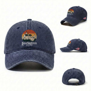 Neuschwanstein Castle Bavaria Germany Souvenir Memorabilia Washed Cotton Baseball Cap