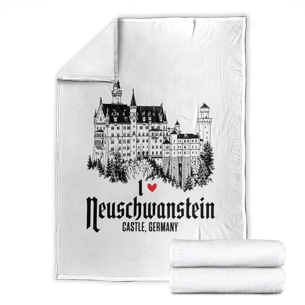 Neuschwanstein Castle Lover Throw Blanket Vintage Bavaria I Love Germany