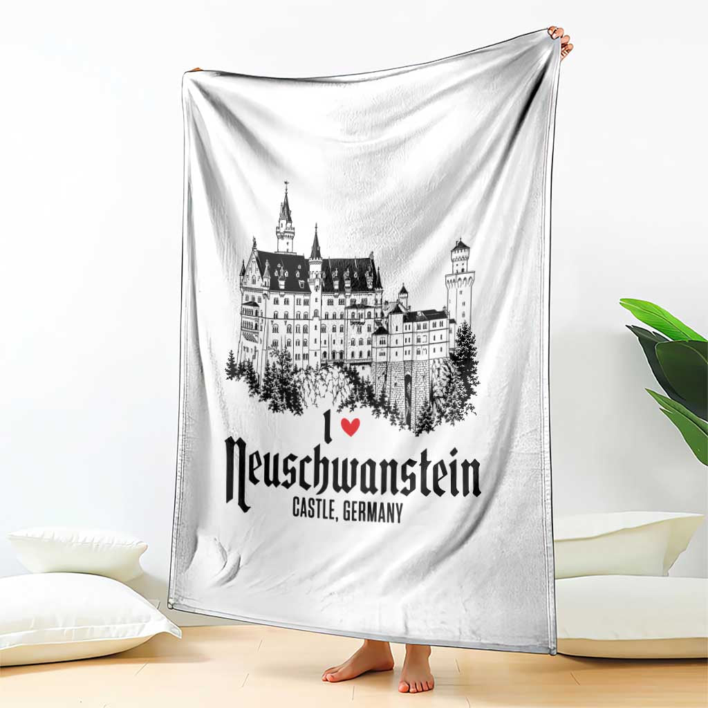 Neuschwanstein Castle Lover Throw Blanket Vintage Bavaria I Love Germany