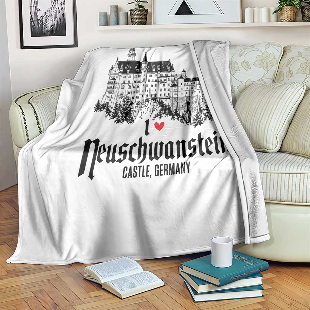 Neuschwanstein Castle Lover Throw Blanket Vintage Bavaria I Love Germany