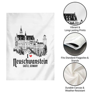 Neuschwanstein Castle Lover Garden Flag Vintage Bavaria I Love Germany