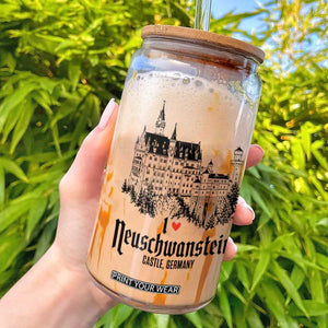 Neuschwanstein Castle Lover Glass Can Vintage Bavaria I Love Germany