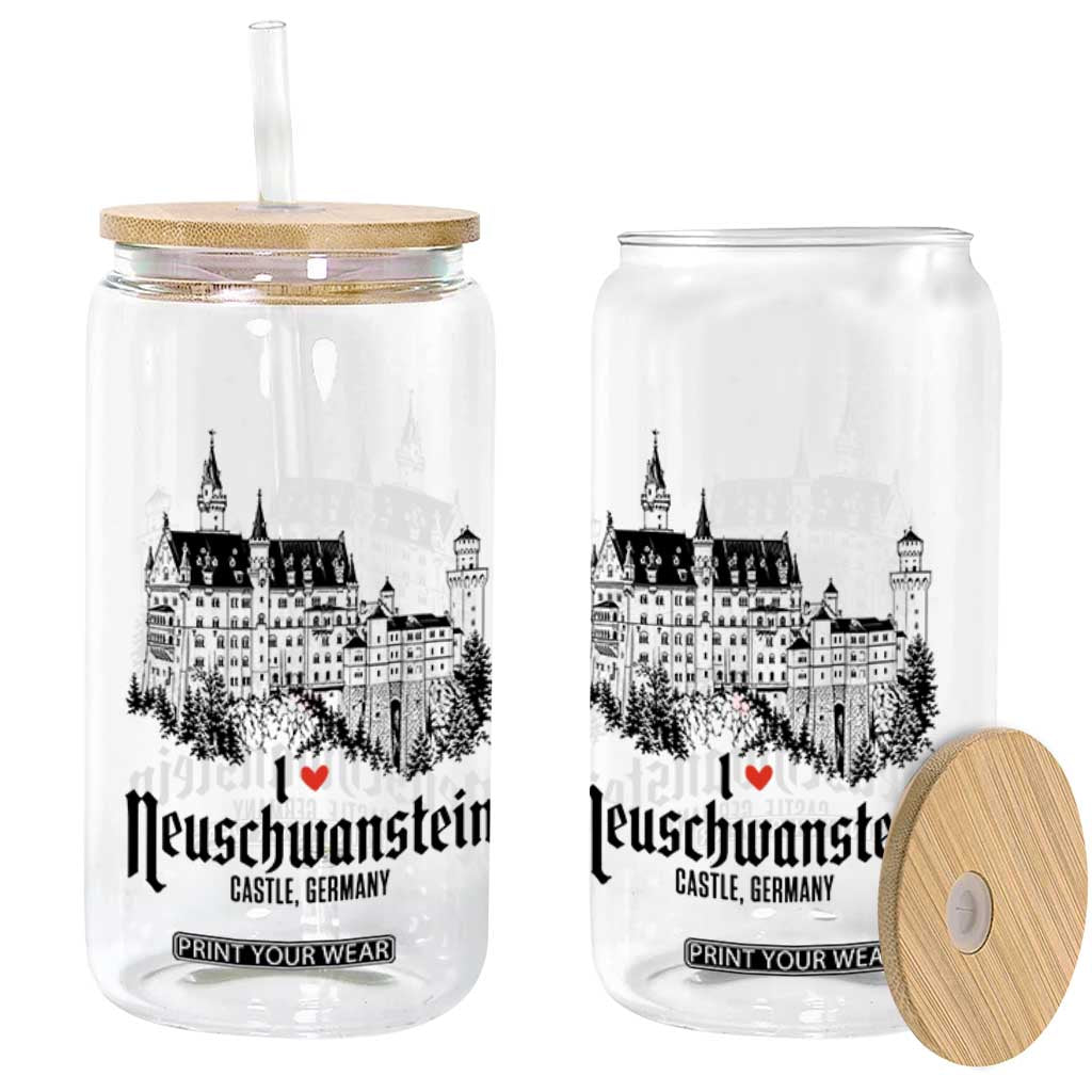 Neuschwanstein Castle Lover Glass Can Vintage Bavaria I Love Germany