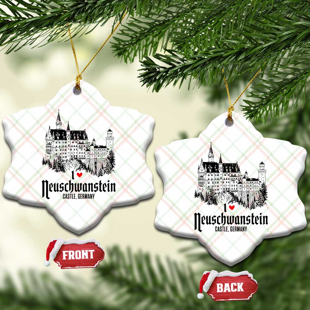 Neuschwanstein Castle Lover Ceramic Ornament Vintage Bavaria I Love Germany