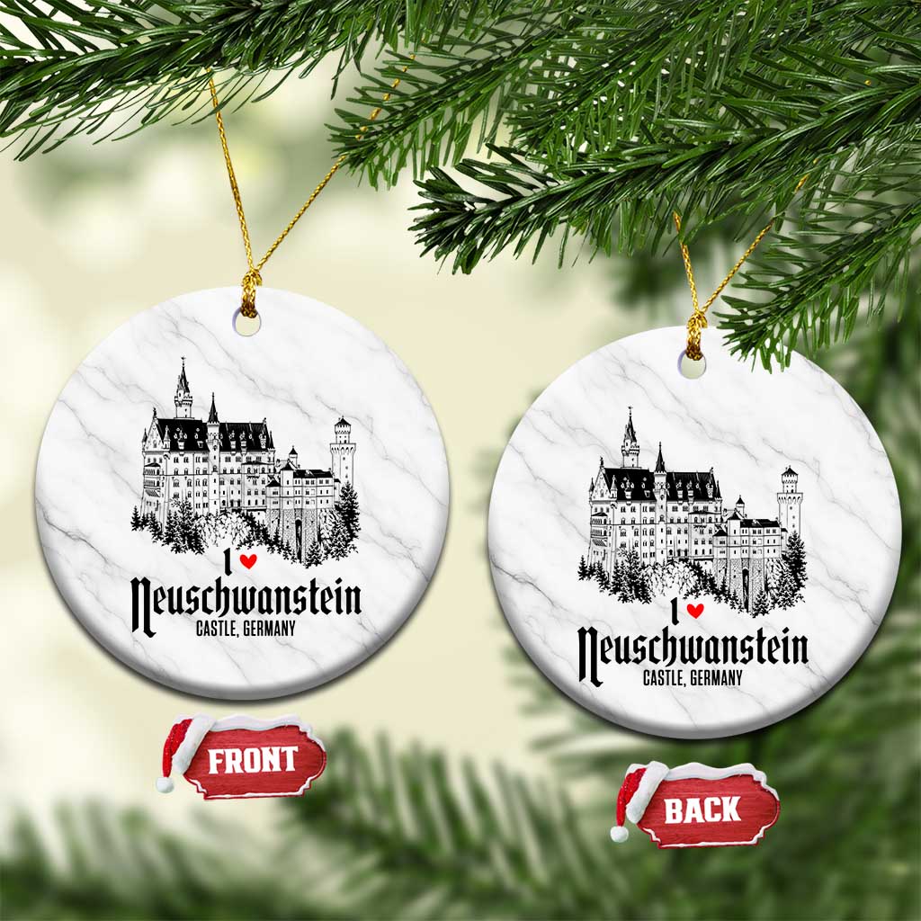 Neuschwanstein Castle Lover Ceramic Ornament Vintage Bavaria I Love Germany