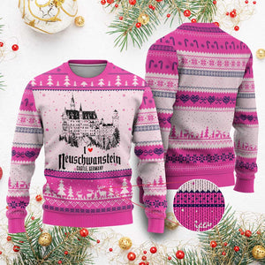 Neuschwanstein Castle Lover Ugly Christmas Sweater Vintage Bavaria I Love Germany