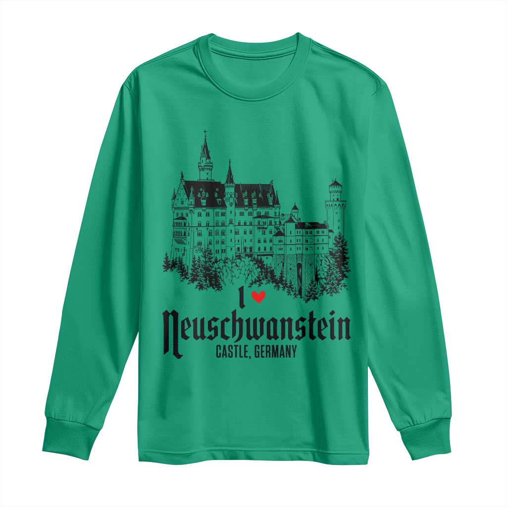 Neuschwanstein Castle Lover Long Sleeve Shirt Vintage Bavaria I Love Germany