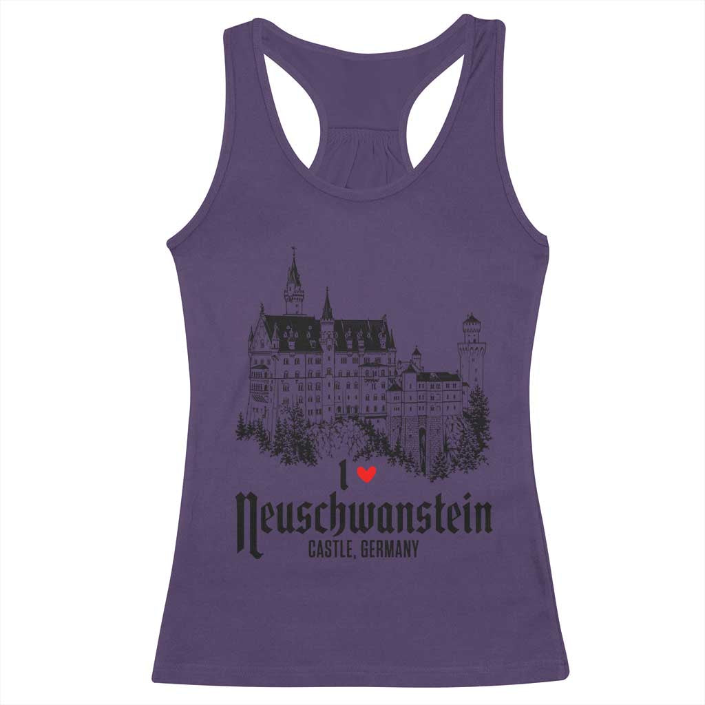Neuschwanstein Castle Lover Racerback Tank Top Vintage Bavaria I Love Germany