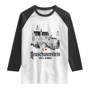 Neuschwanstein Castle Lover Raglan Shirt Vintage Bavaria I Love Germany