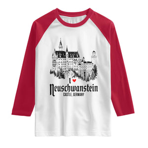 Neuschwanstein Castle Lover Raglan Shirt Vintage Bavaria I Love Germany