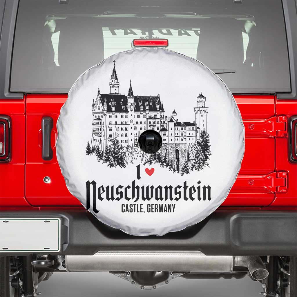 Neuschwanstein Castle Lover Spare Tire Cover Vintage Bavaria I Love Germany