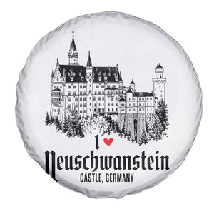 Neuschwanstein Castle Lover Spare Tire Cover Vintage Bavaria I Love Germany