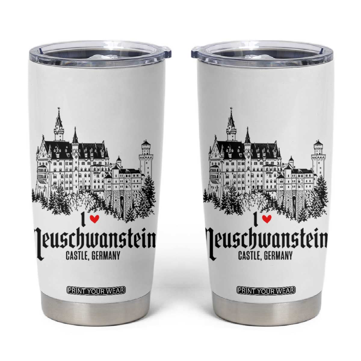 Neuschwanstein Castle Lover Tumbler Cup Vintage Bavaria I Love Germany