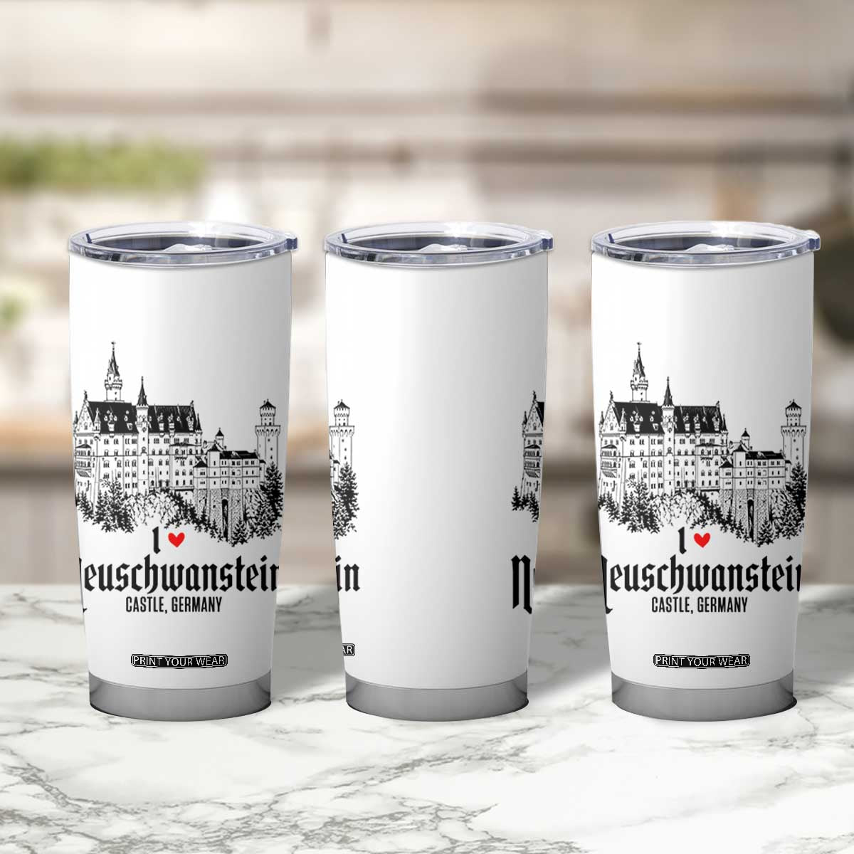 Neuschwanstein Castle Lover Tumbler Cup Vintage Bavaria I Love Germany