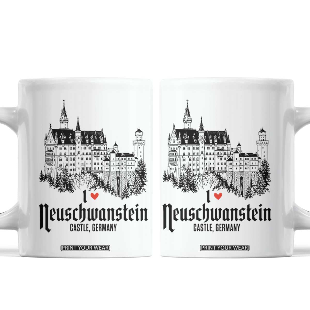 Neuschwanstein Castle Lover Coffee Mug Vintage Bavaria I Love Germany