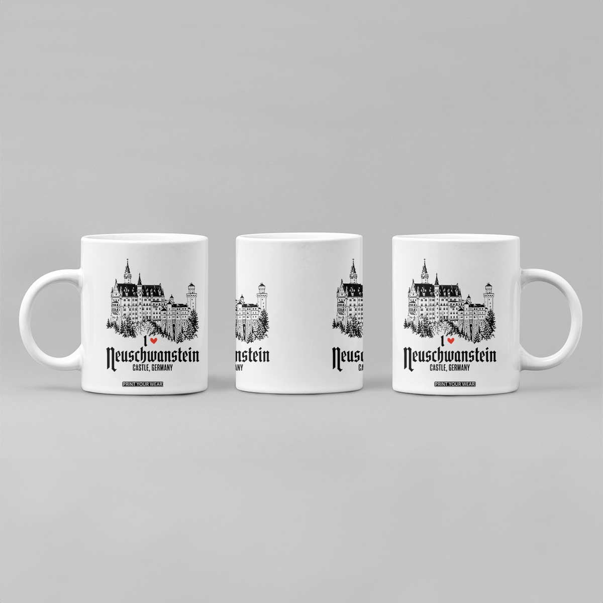 Neuschwanstein Castle Lover Coffee Mug Vintage Bavaria I Love Germany