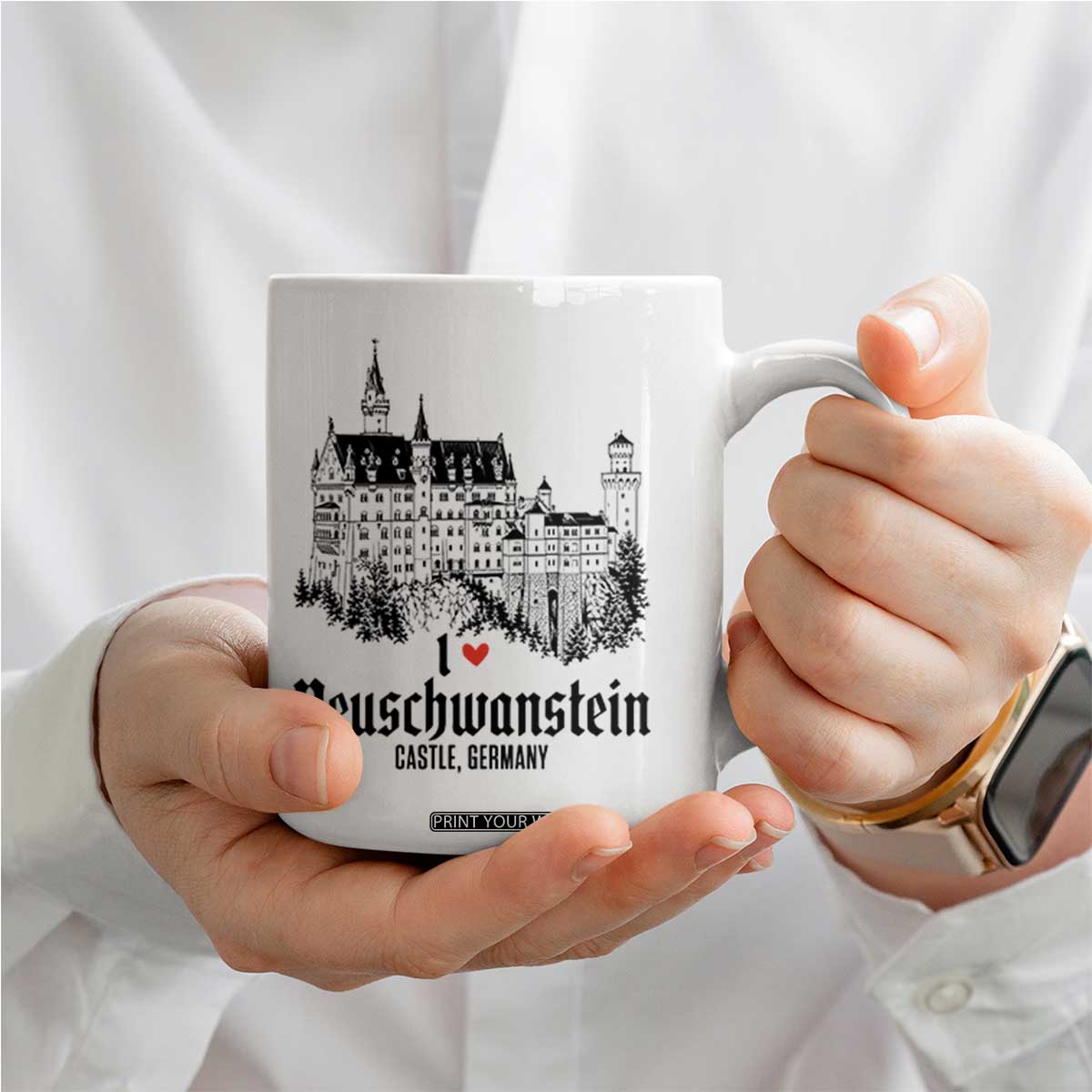 Neuschwanstein Castle Lover Coffee Mug Vintage Bavaria I Love Germany