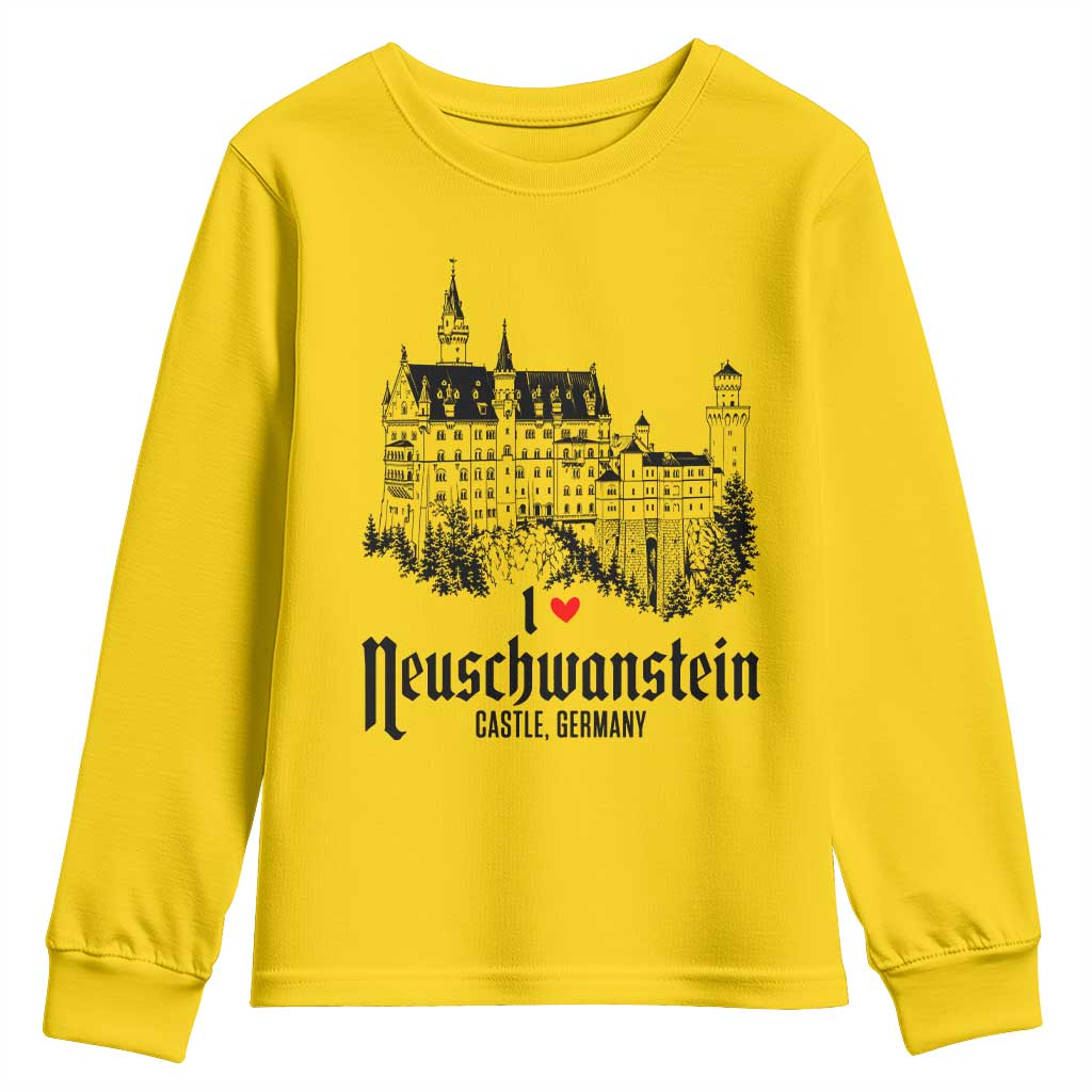 Neuschwanstein Castle Lover Youth Sweatshirt Vintage Bavaria I Love Germany