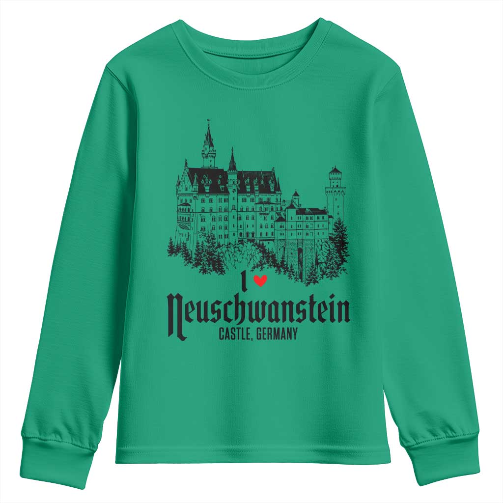 Neuschwanstein Castle Lover Youth Sweatshirt Vintage Bavaria I Love Germany